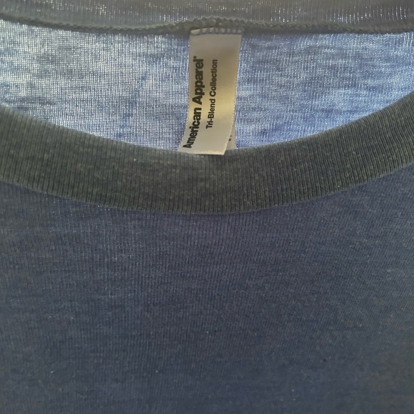 Light Blue American Apperal Long Sleeve T- Shirt - Picture 3 of 7